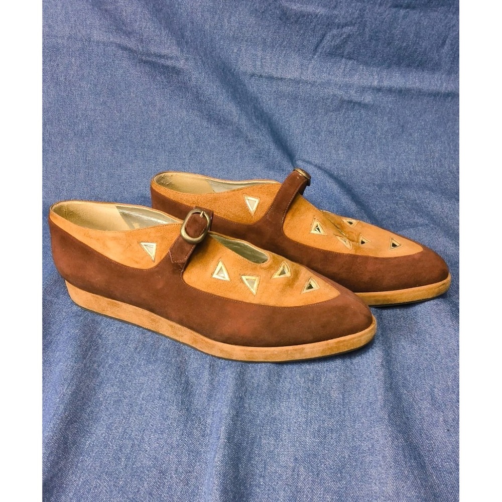 Vintage 70s/80s TOKIO Suede Cutout Pointed Flats - Made in Italy - Picture 4 of 9